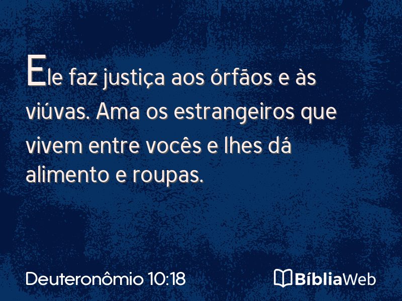 Deuteronômio 10:18 em imagem para compartilhar
