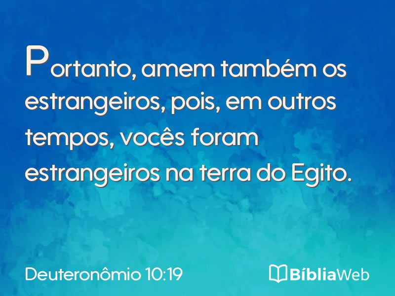 Deuteronômio 10:19 em imagem para compartilhar