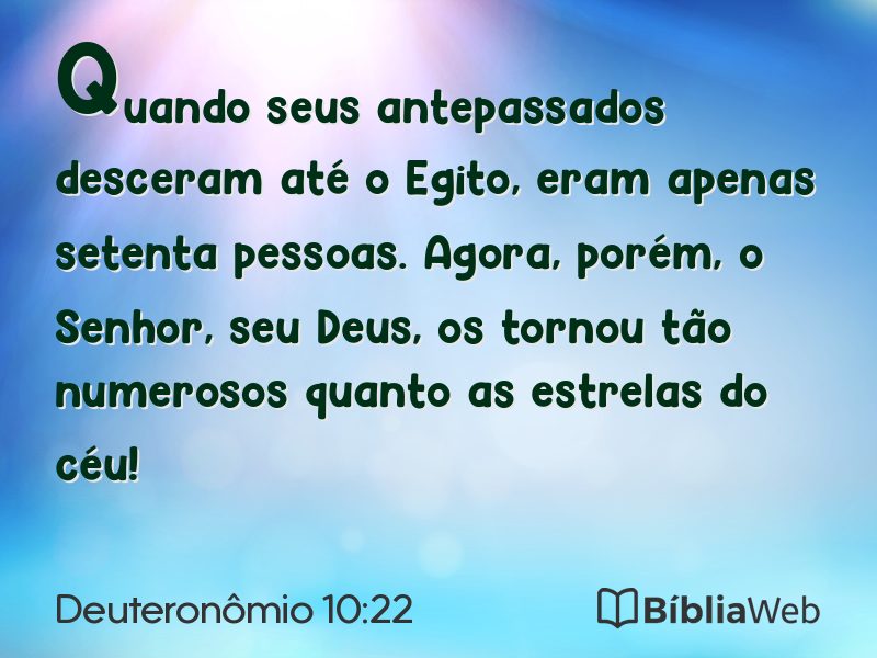 Deuteronômio 10:22 em imagem para compartilhar