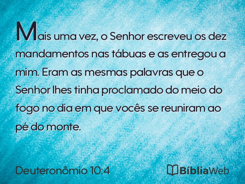 Deuteronômio 10:4 em imagem para compartilhar