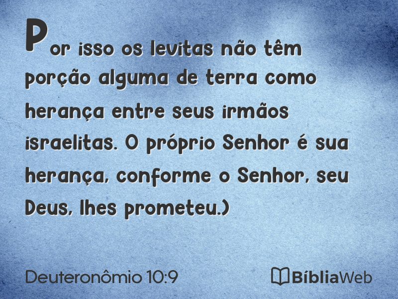 Deuteronômio 10:9 em imagem para compartilhar