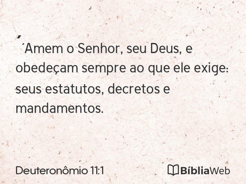 Deuteronômio 11:1 em imagem para compartilhar