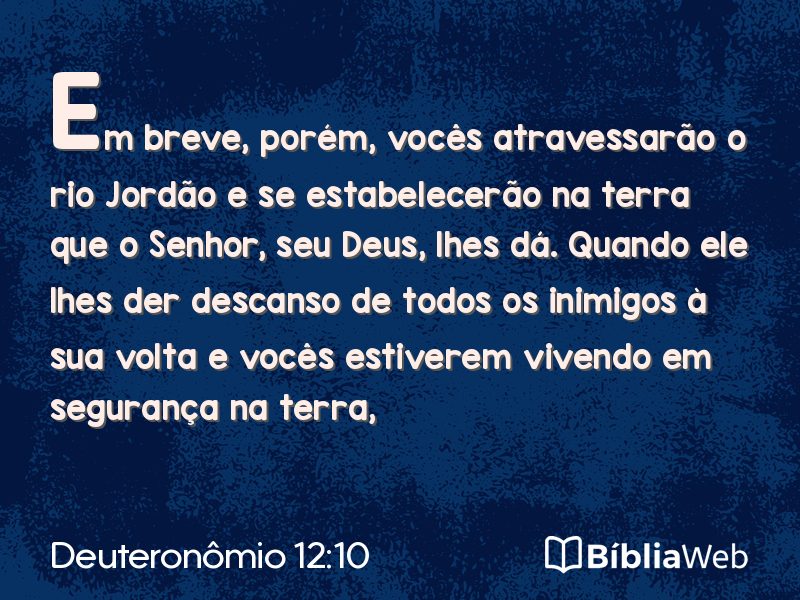Deuteronômio 12:10 em imagem para compartilhar