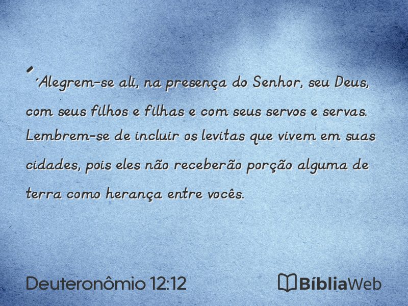 Deuteronômio 12:12 em imagem para compartilhar
