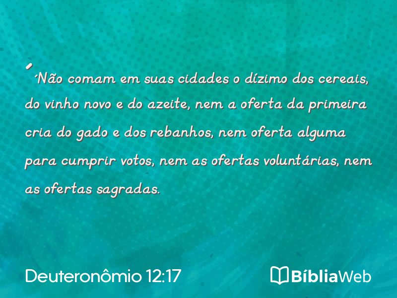 Deuteronômio 12:17 em imagem para compartilhar