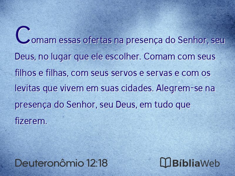 Deuteronômio 12:18 em imagem para compartilhar