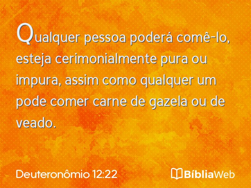 Deuteronômio 12:22 em imagem para compartilhar