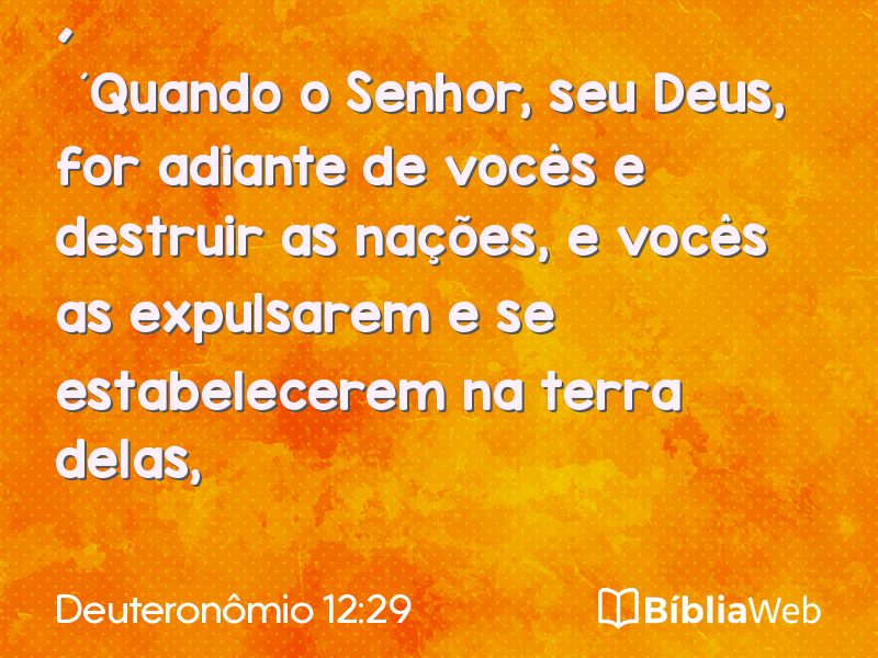 Deuteronômio 12:29 em imagem para compartilhar
