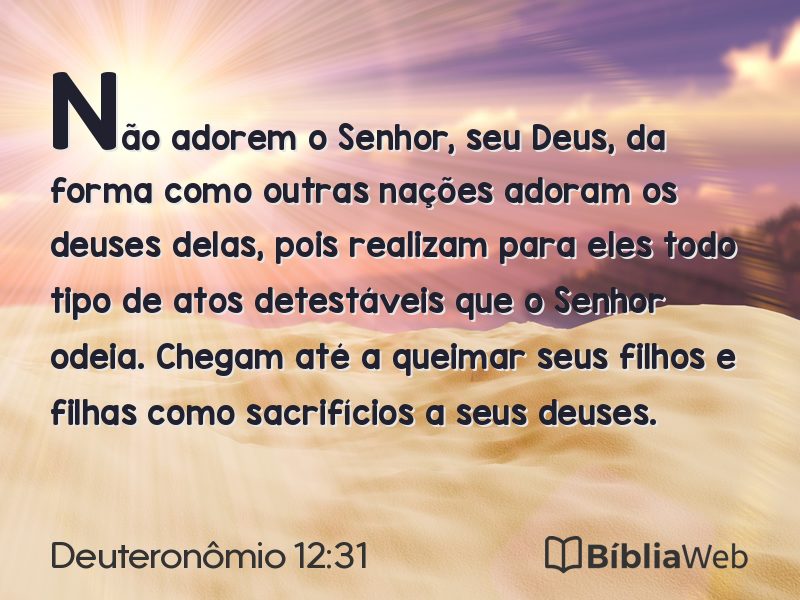 Deuteronômio 12:31 em imagem para compartilhar