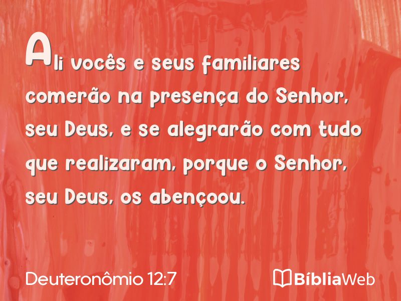 Deuteronômio 12:7 em imagem para compartilhar