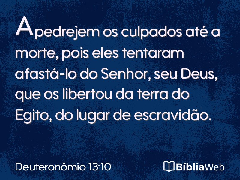 Deuteronômio 13:10 em imagem para compartilhar