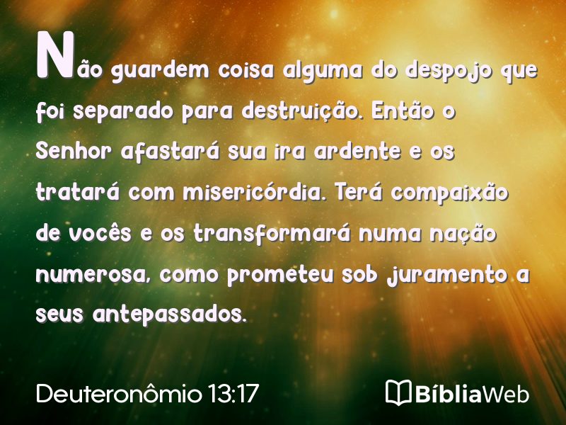 Deuteronômio 13:17 em imagem para compartilhar