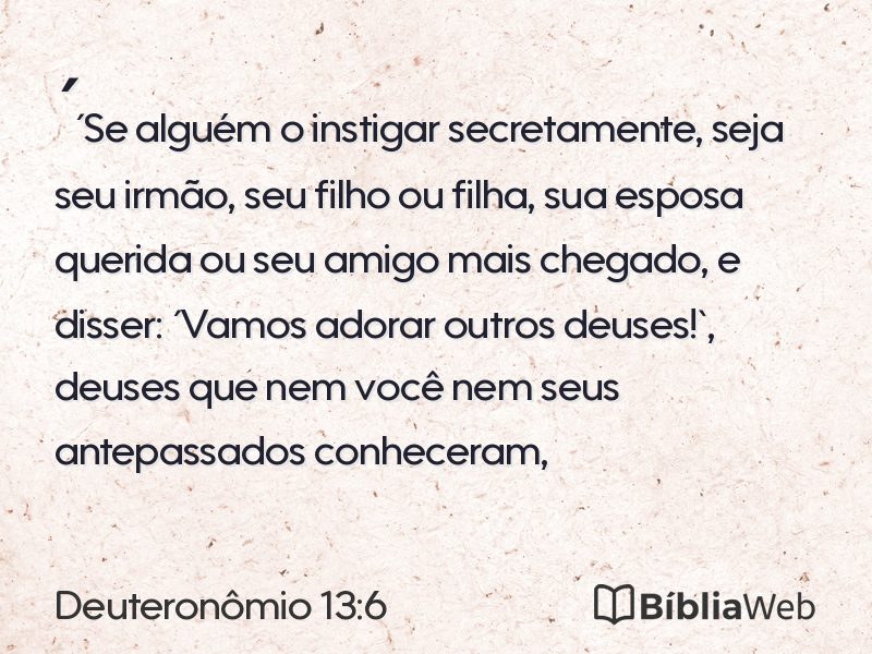 Deuteronômio 13:6 em imagem para compartilhar