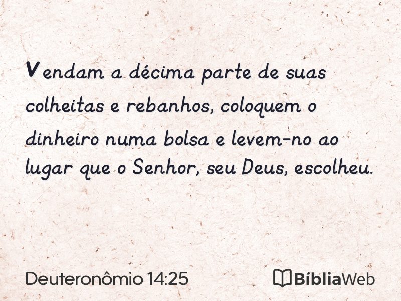 Deuteronômio 14:25 em imagem para compartilhar