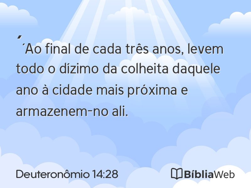 Deuteronômio 14:28 em imagem para compartilhar