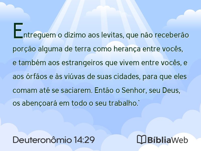 Deuteronômio 14:29 em imagem para compartilhar