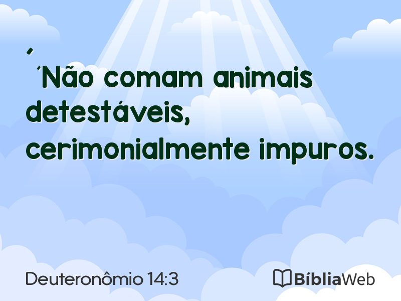 Deuteronômio 14:3 em imagem para compartilhar
