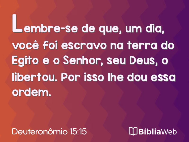 Deuteronômio 15:15 em imagem para compartilhar