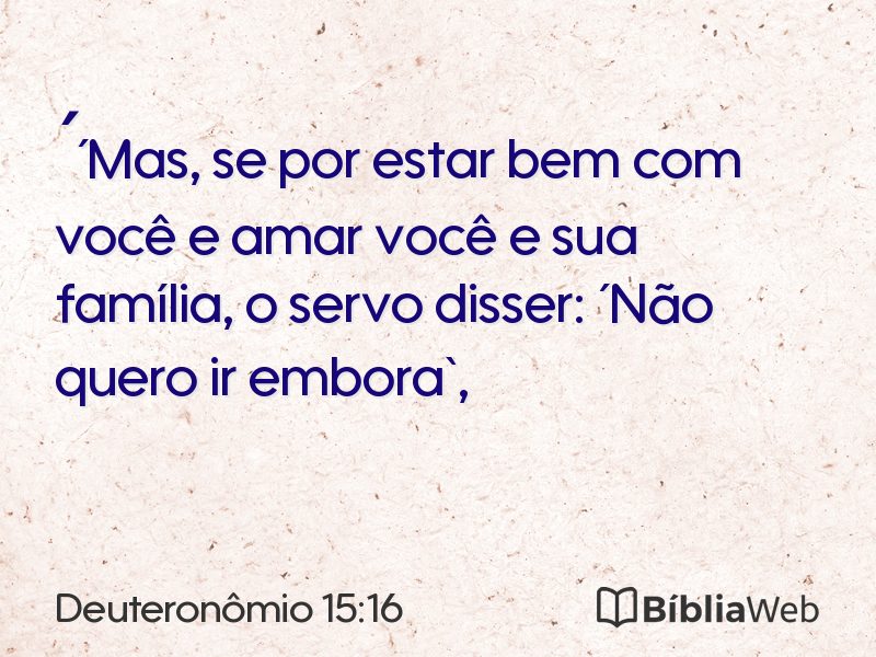 Deuteronômio 15:16 em imagem para compartilhar