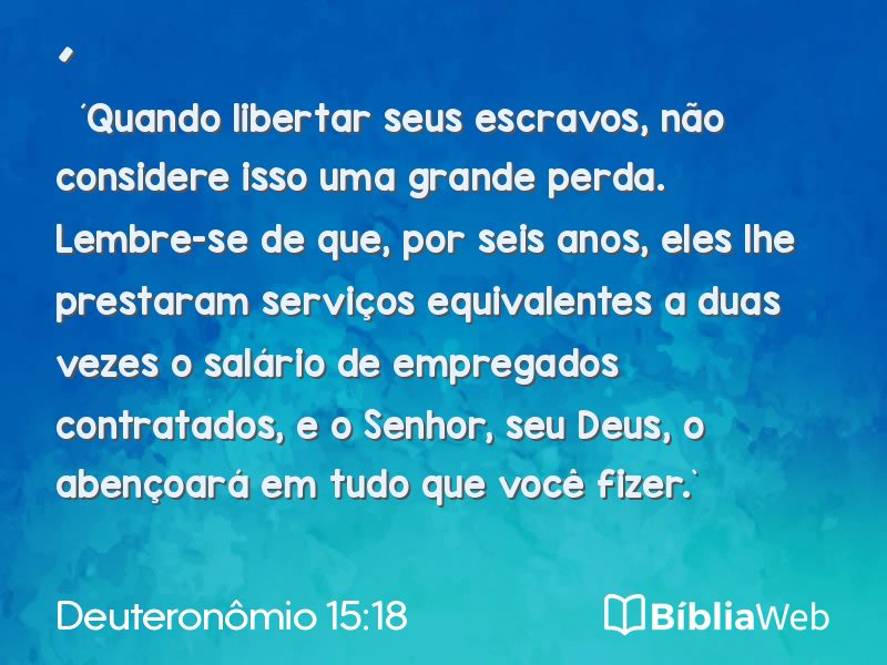 Deuteronômio 15:18 em imagem para compartilhar