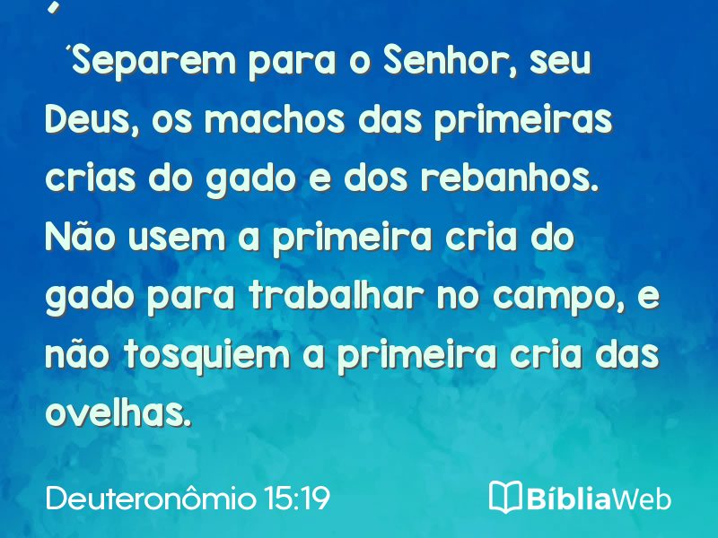 Deuteronômio 15:19 em imagem para compartilhar