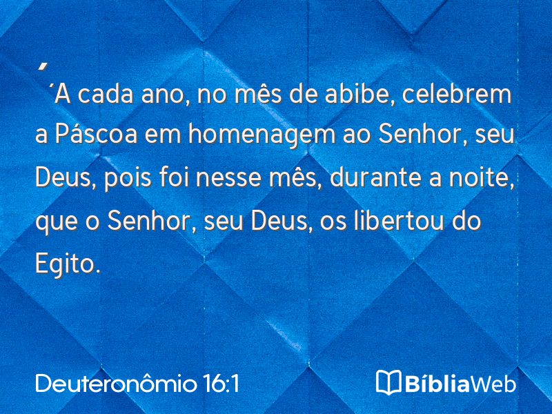 Deuteronômio 16:1 em imagem para compartilhar