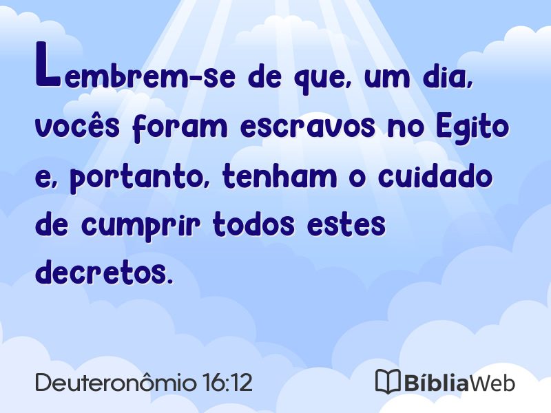 Deuteronômio 16:12 em imagem para compartilhar