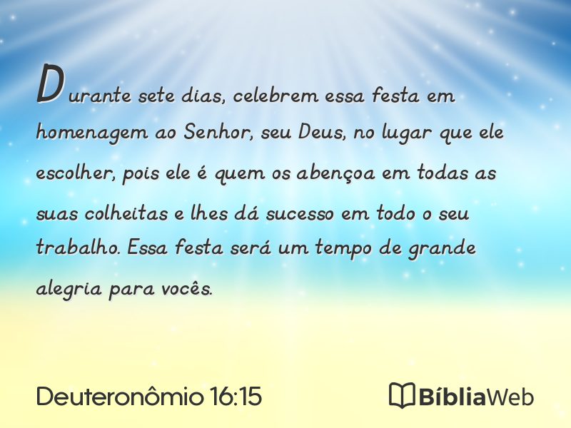 Deuteronômio 16:15 em imagem para compartilhar