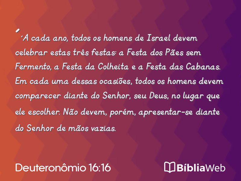 Deuteronômio 16:16 em imagem para compartilhar