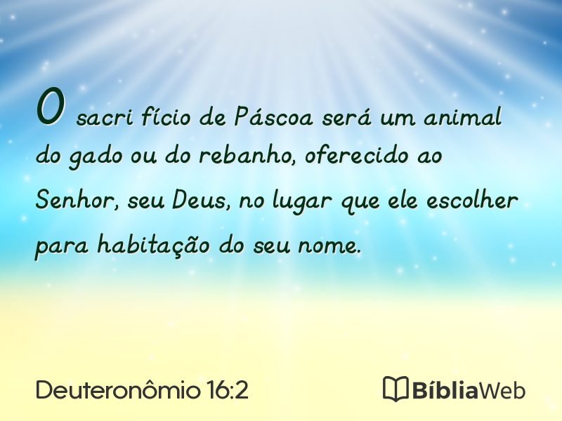 Deuteronômio 16:2 em imagem para compartilhar