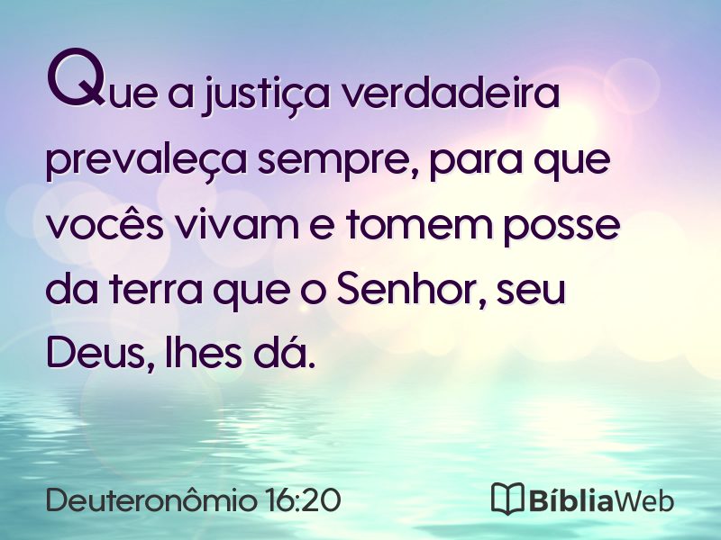 Deuteronômio 16:20 em imagem para compartilhar