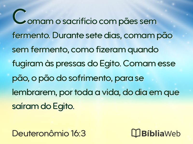 Deuteronômio 16:3 em imagem para compartilhar