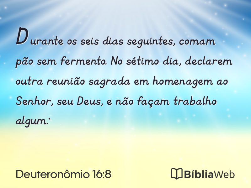 Deuteronômio 16:8 em imagem para compartilhar