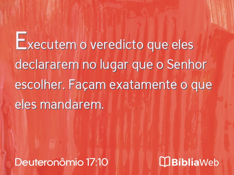 Deuteronômio 17:10 em imagem para compartilhar