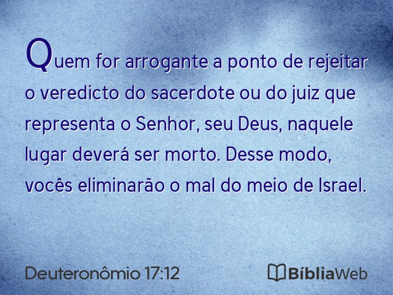 Deuteronômio 17:12 em imagem para compartilhar