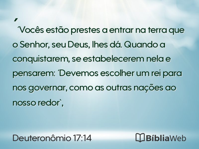 Deuteronômio 17:14 em imagem para compartilhar