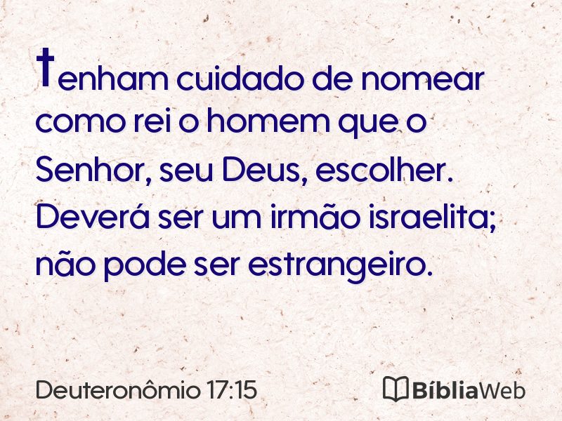 Deuteronômio 17:15 em imagem para compartilhar