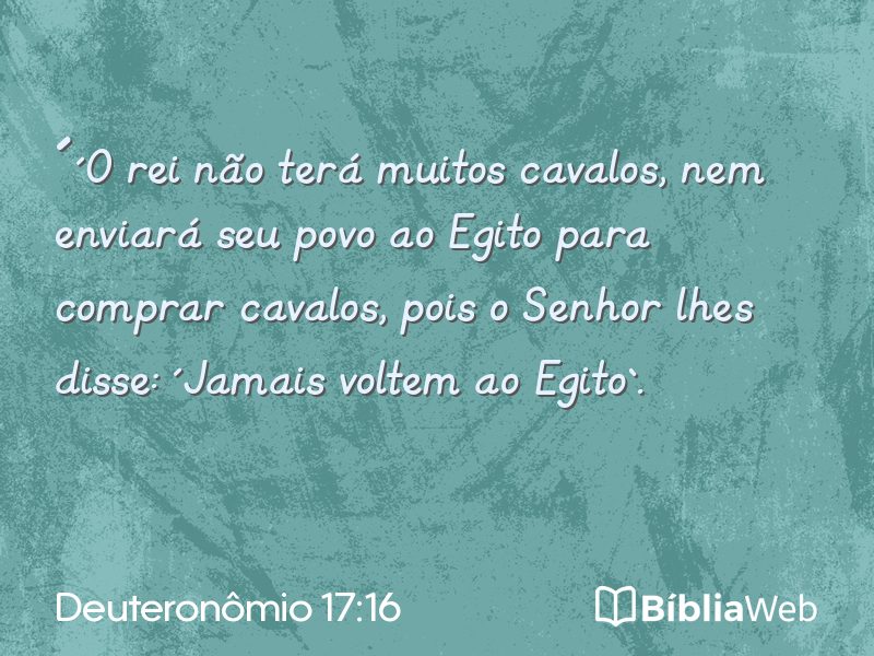 Deuteronômio 17:16 em imagem para compartilhar