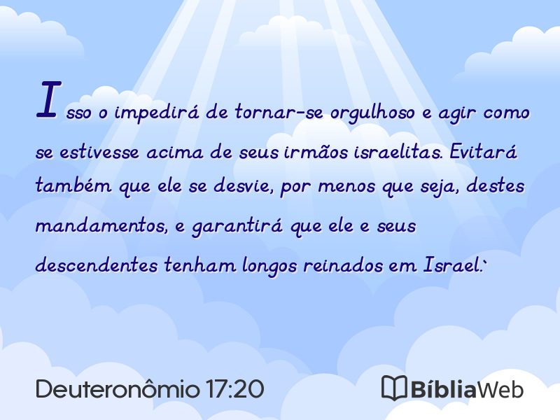 Deuteronômio 17:20 em imagem para compartilhar