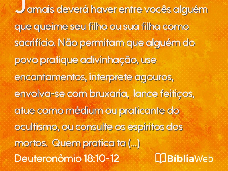 Deuteronômio 18:10-12 em imagem para compartilhar