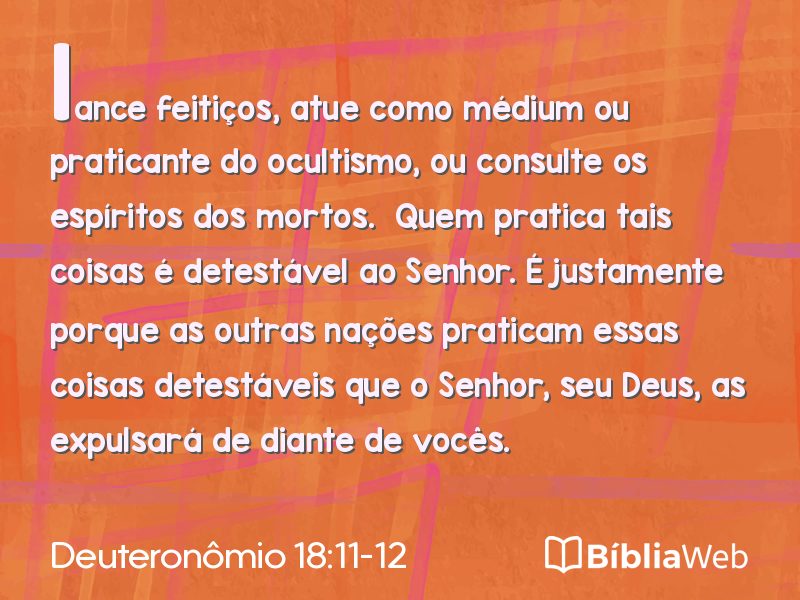 Deuteronômio 18:11-12 em imagem para compartilhar