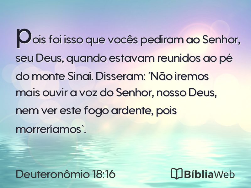 Deuteronômio 18:16 em imagem para compartilhar
