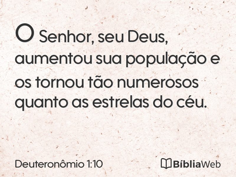 Deuteronômio 1:10 em imagem para compartilhar