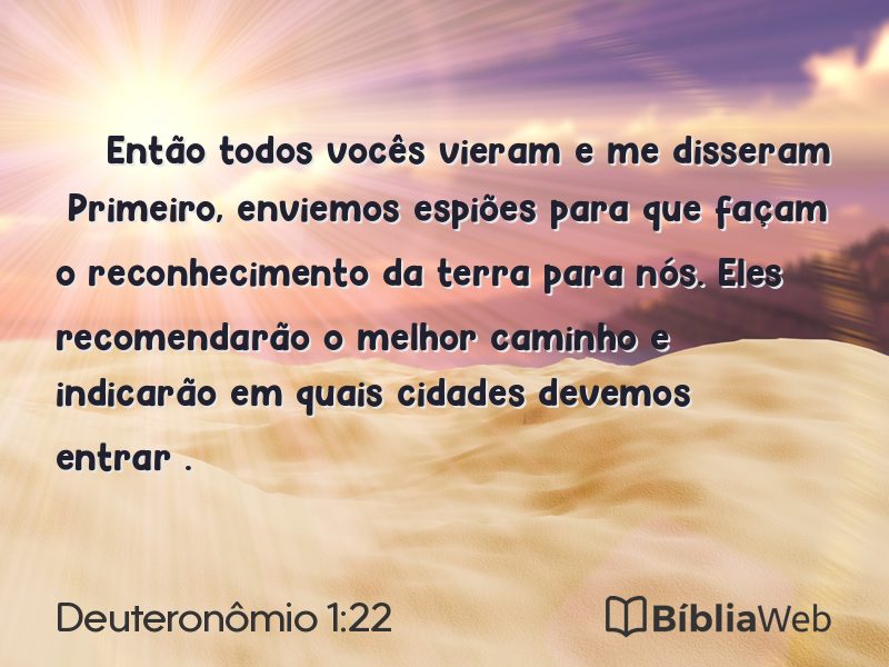 Deuteronômio 1:22 em imagem para compartilhar