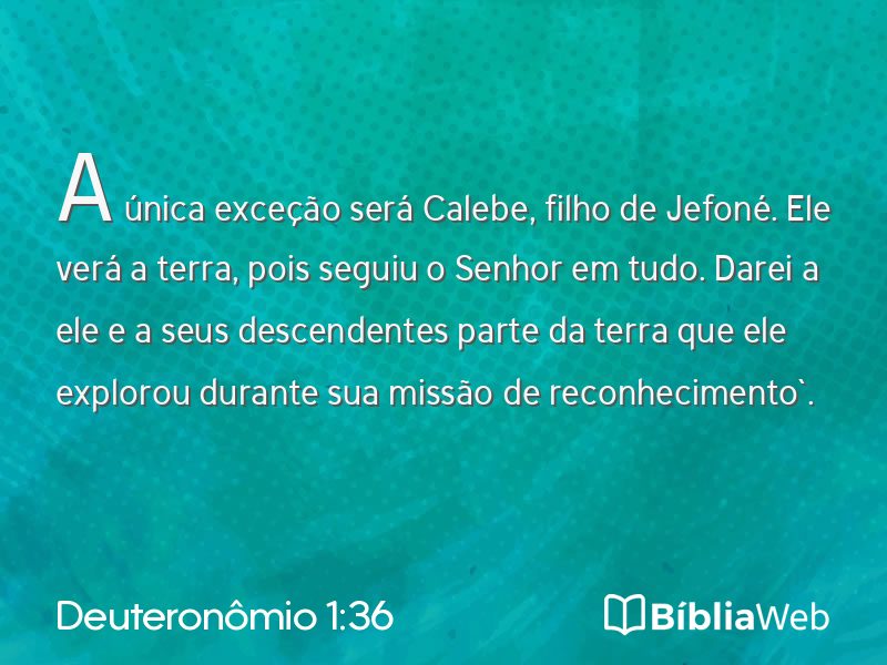 Deuteronômio 1:36 em imagem para compartilhar
