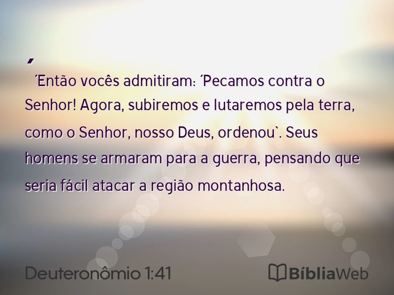 Deuteronômio 1:41 em imagem para compartilhar