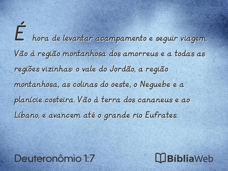 Deuteronômio 1:7 em imagem para compartilhar