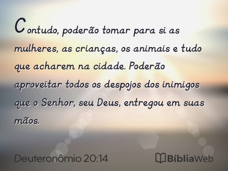 Deuteronômio 20:14 em imagem para compartilhar