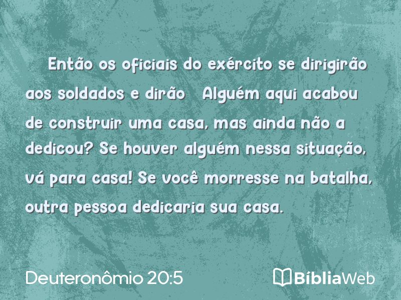 Deuteronômio 20:5 em imagem para compartilhar