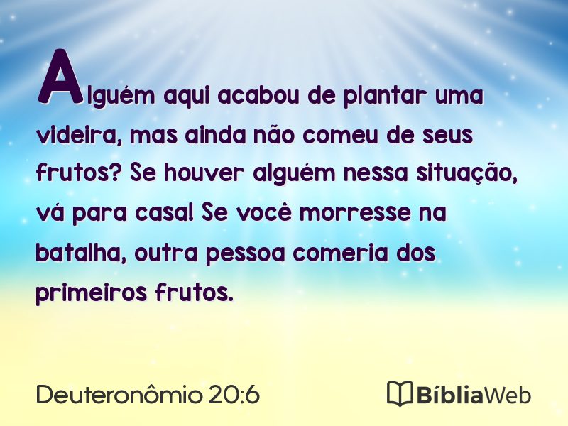 Deuteronômio 20:6 em imagem para compartilhar